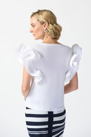 Joseph Ribkoff Ruffle Statement Sleeve Blouse 242236