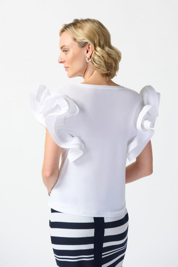 Joseph Ribkoff Ruffle Statement Sleeve Blouse 242236