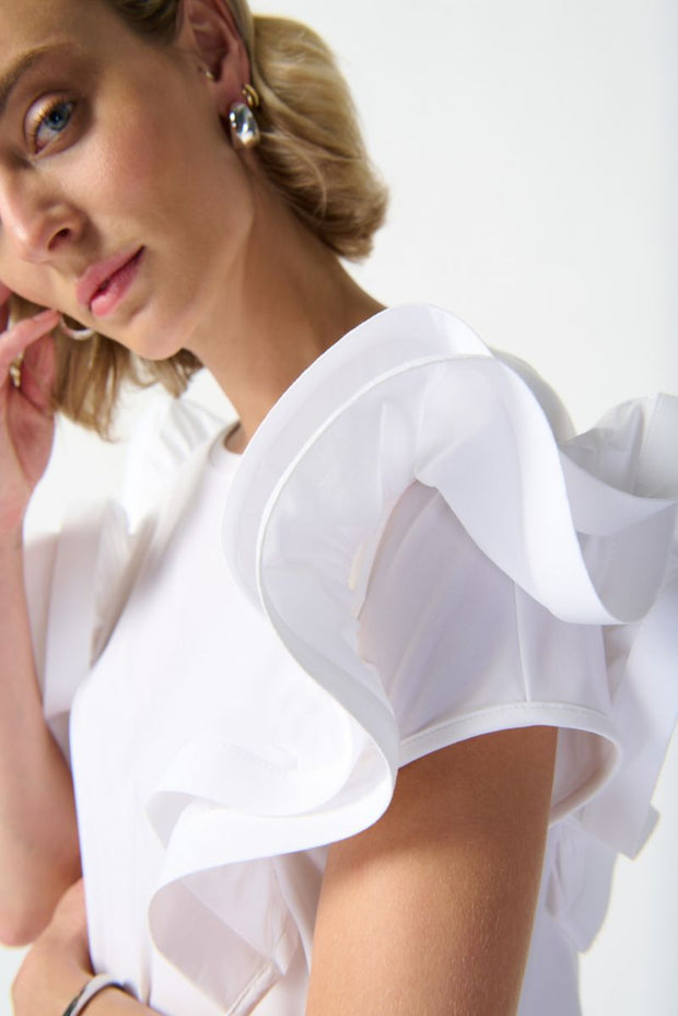 Joseph Ribkoff Ruffle Statement Sleeve Blouse 242236