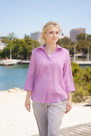 Short Tuxedo Jacket Blouse Orchid