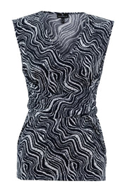 Marble 7426 Navy Swirl Top