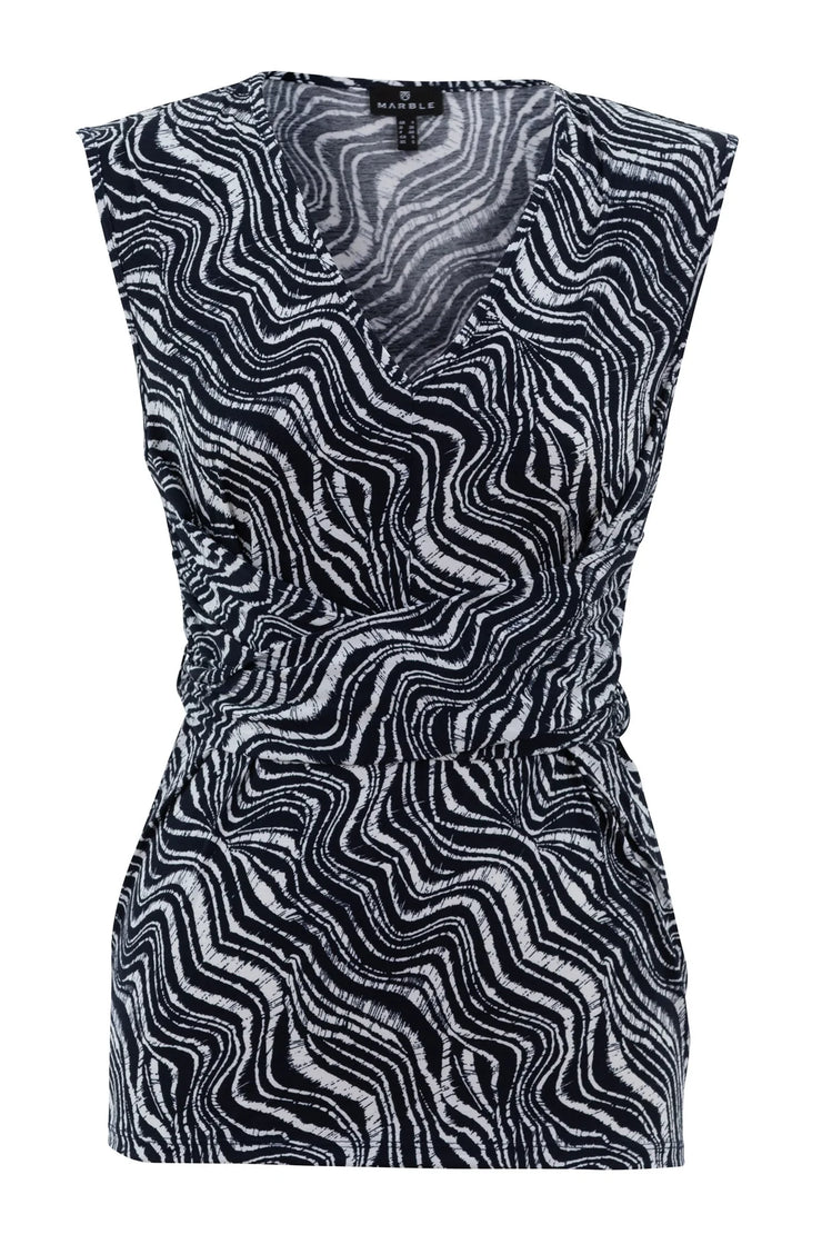 Marble 7426 Navy Swirl Top