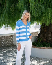 Marble 7446 Blue Stripe Sweater