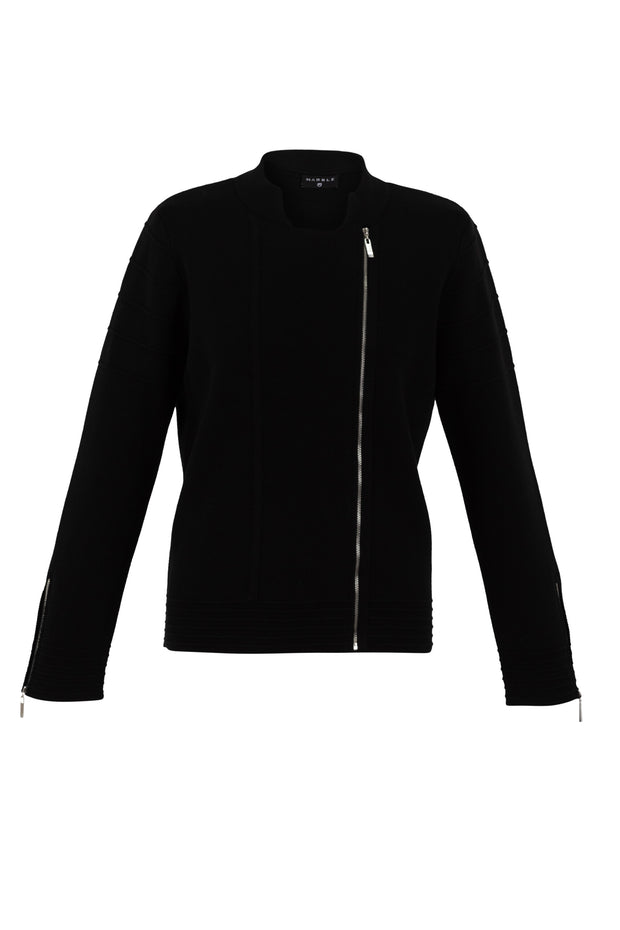 Marble 7139 Black Zip Sweater