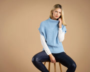 Marble 7205 Capri Blue Poncho Sweater