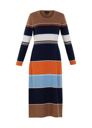 Marble 7216 Brown and Blue Dress