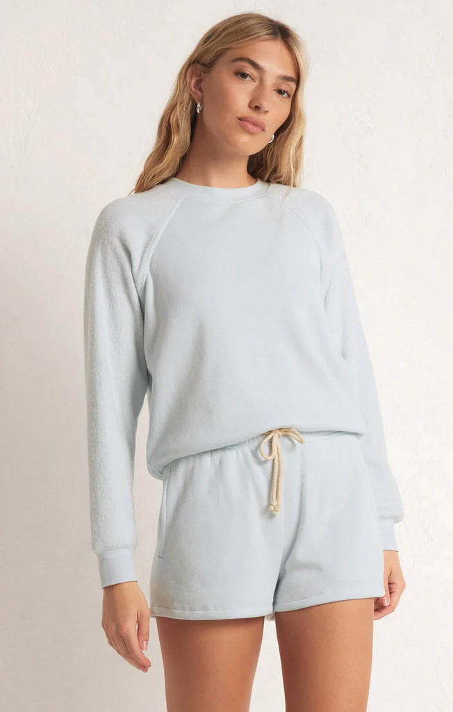 Z Supply Saldana Reverse Fleece Sweater Powder Blue – laurel e