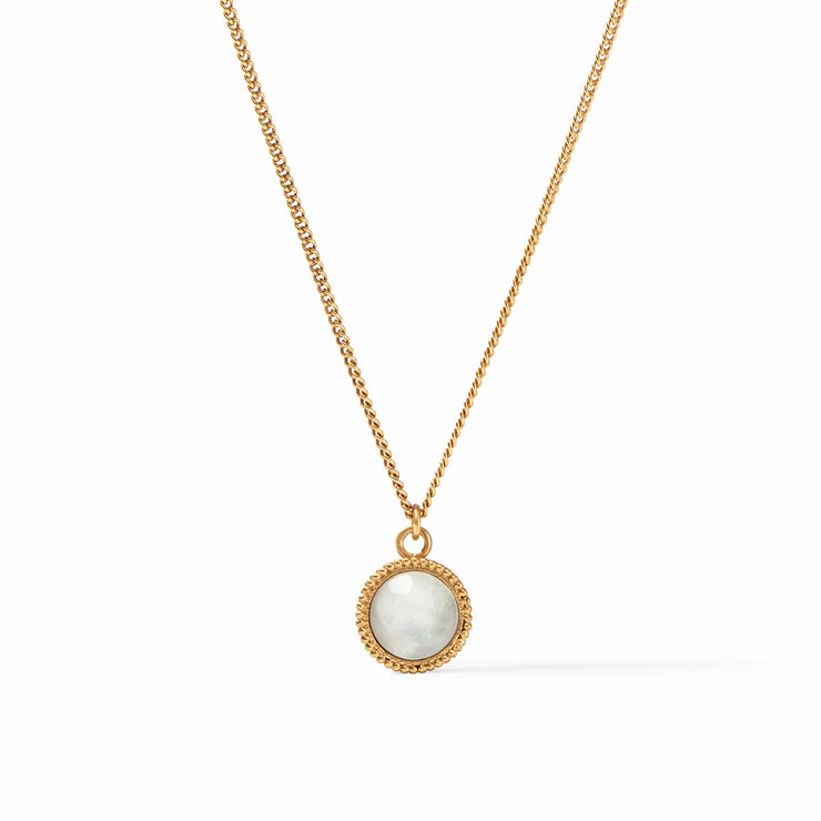 Julie Vos Fleur-de-Lis Solitare Necklace Gold Iridescent
