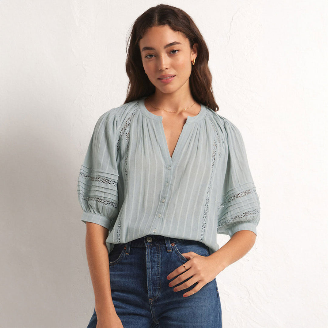 トップス Reen Z Supply Elliot Lace Green Top – laurel e. boutique
