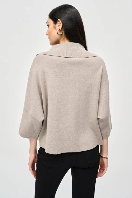 Joseph Ribkoff Taupe Zip Sweater 243954