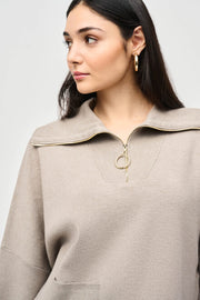 Joseph Ribkoff Taupe Zip Sweater 243954