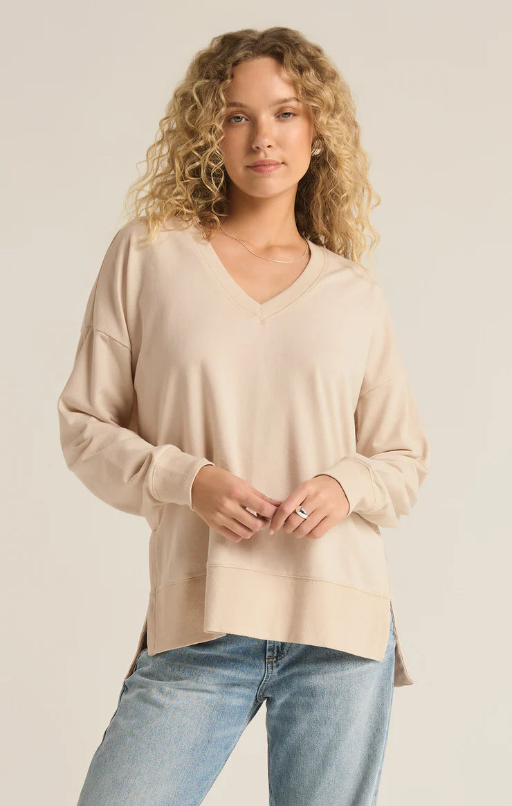 Z Supply Fossil Modern V Neck Weekender