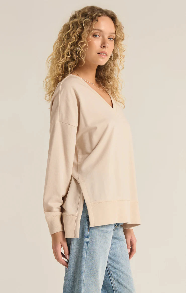 Z Supply Fossil Modern V Neck Weekender