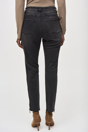Joseph Ribkoff Black Rhinestone Ankle Jean 243914