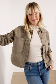 Z Supply All Day Cropped Green Twill Jacket