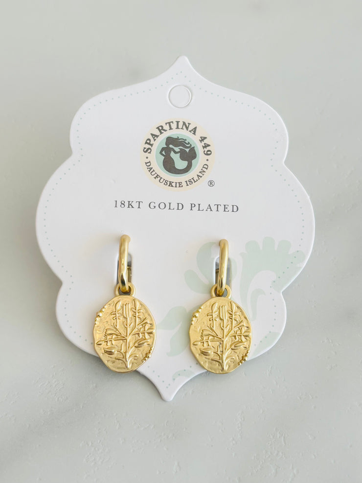 Spartina Damask Coin Convertible Hoop Earring