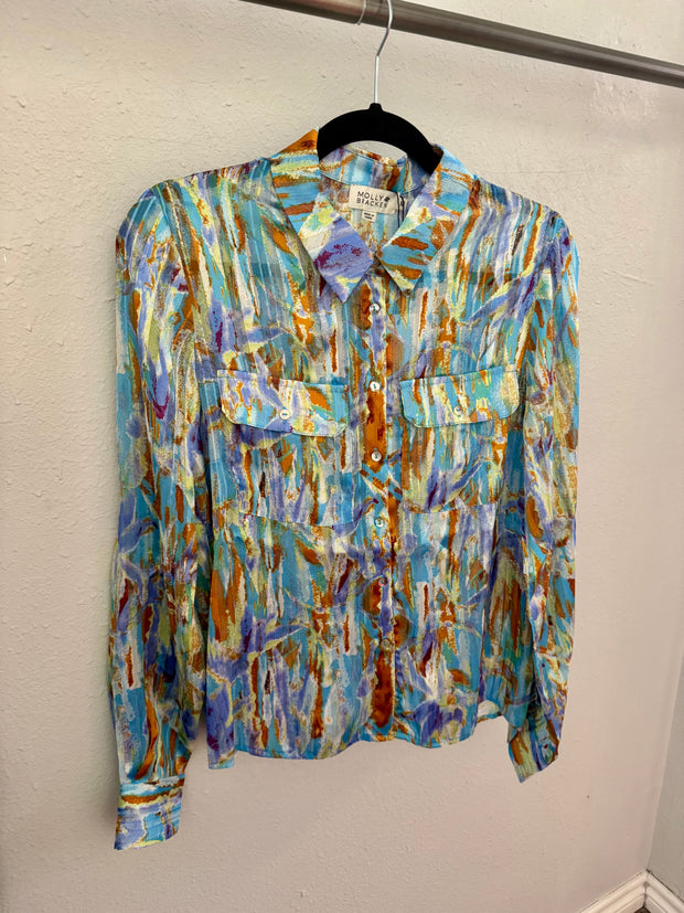 Molly Bracken Woven Shirt Blue Edmee-T1841AD