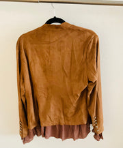 Ciello Adore Faux Suade Military Jacket Brown