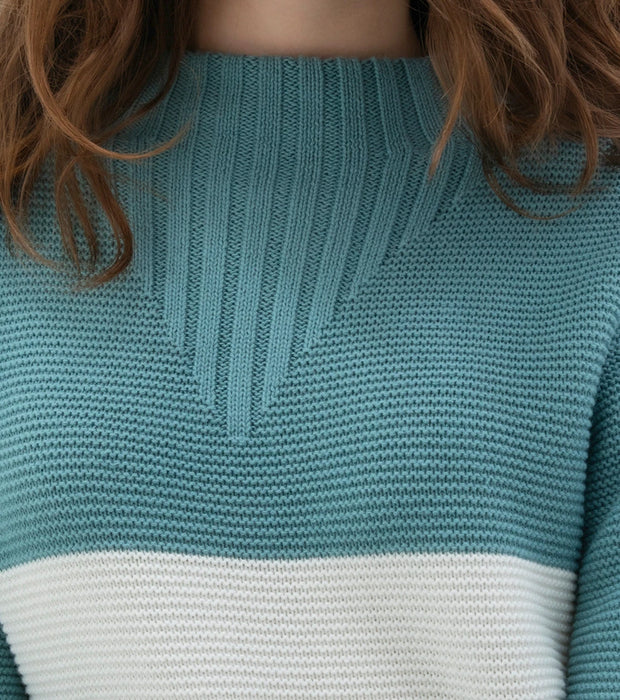 Marble 7659 Blue and White Sweater