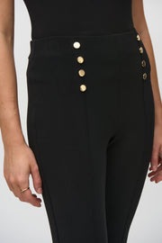 Joseph Ribkoff Black Straight Leg with Gold Buttons 244006