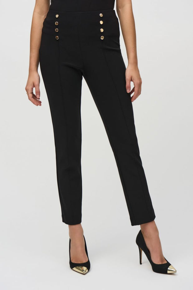 Joseph Ribkoff Black Straight Leg with Gold Buttons 244006