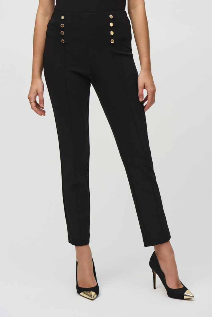 Joseph Ribkoff Black Straight Leg with Gold Buttons 244006