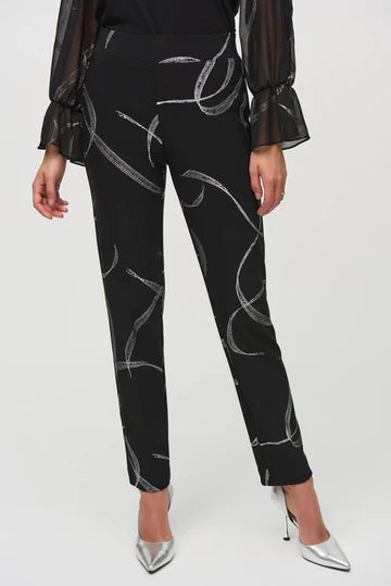 Joseph Ribkoff Black and Silver Pant 244119