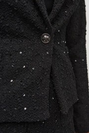 Joseph Ribkoff Black Sequin Tweed Blazer 244203