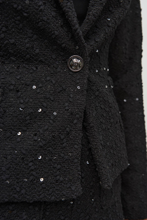 Joseph Ribkoff Black Sequin Tweed Blazer 244203