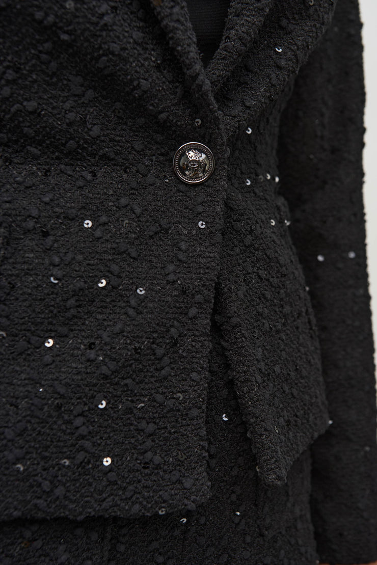 Joseph Ribkoff Black Sequin Tweed Blazer 244203