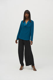 Joseph Ribkoff Blue Long Sleeve Cowl Neck 244226