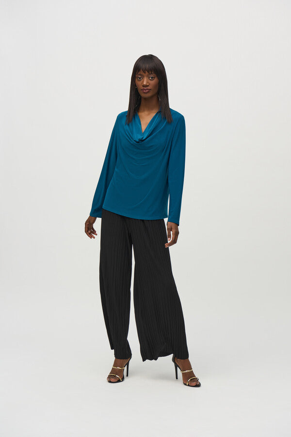 Joseph Ribkoff Blue Long Sleeve Cowl Neck 244226