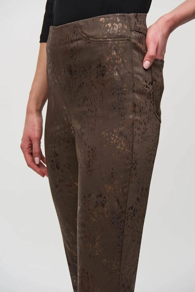 Joseph Ribkoff Brown Foil Animal Pant 244945