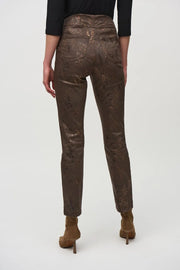Joseph Ribkoff Brown Foil Animal Pant 244945