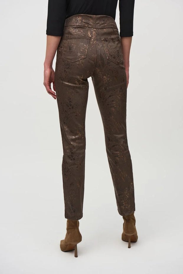 Joseph Ribkoff Brown Foil Animal Pant 244945