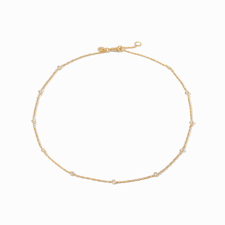 Julie Vos Celeste Delicate Station Necklace Gold Cubic Zirconia N433GCZ00