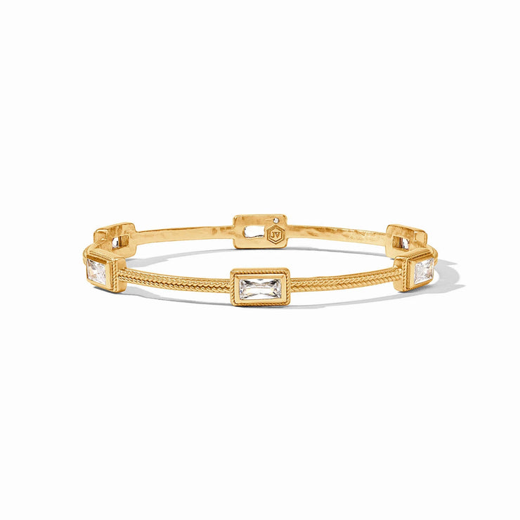 Julie Vos Baguette Bangle Gold Cubic Zirconia Medium