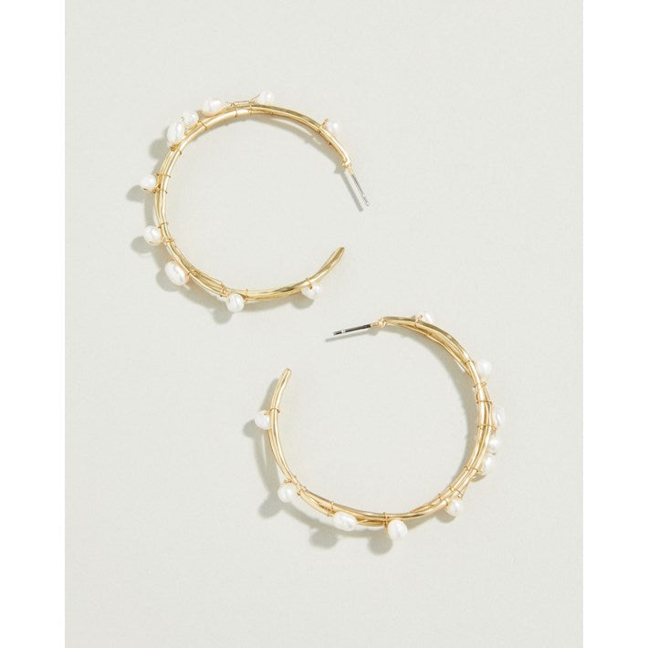Spartina 449 Swell Hoop Earrings Pearl 381411
