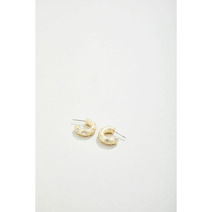 Spartina Chubby Hoop Earrings Crystal