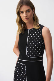 Joseph Ribkoff Silky Knit Dot Print Sleeveless Sheath Dress 251094