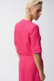Joseph Ribkoff Bouclé Cropped Jacket With Decorative Buttons 251196