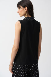 Joseph Ribkoff Silky Knit Top WIth Dot Tie 251078