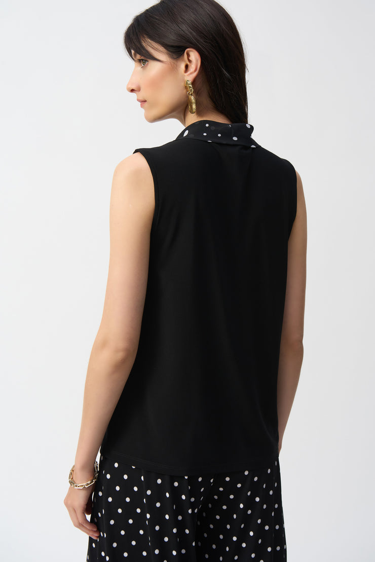 Joseph Ribkoff Silky Knit Top WIth Dot Tie 251078