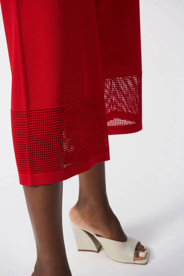 Joseph Ribkoff Sweater Knit Culotte with Pointelle Detail 251915-Pant