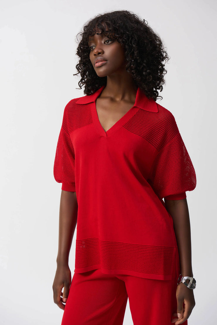 Joseph Ribkoff Sweater Knit Pullover With Pointelle Detail 251925