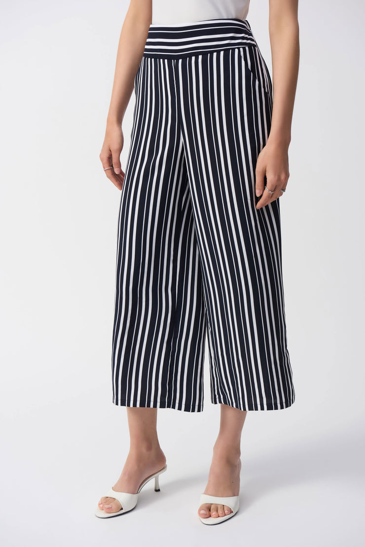 Joseph Ribkoff Woven Stripe Print Culotte Pants 251162