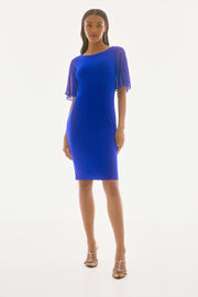 Joseph Ribkoff Signature | Silky Knit and Chiffon Sheath Dress 251721
