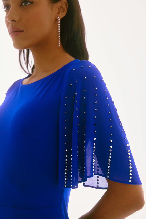Joseph Ribkoff Signature | Silky Knit and Chiffon Sheath Dress 251721