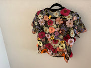 Ciello black floral top L3684-3