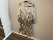 Ciello white long sleeved floral duster T417WT